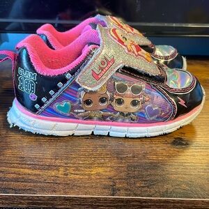 LOL doll girls sneakers Velcro, size 9c